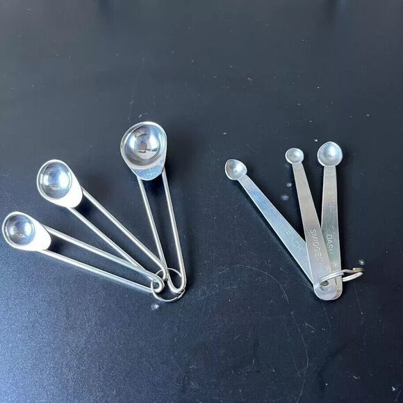 Small Measuring Spoons Stainless Steel Dash Pinch Smidgen 1, 1/2, 1/4 TSP Set/6 - Picture 2 of 9